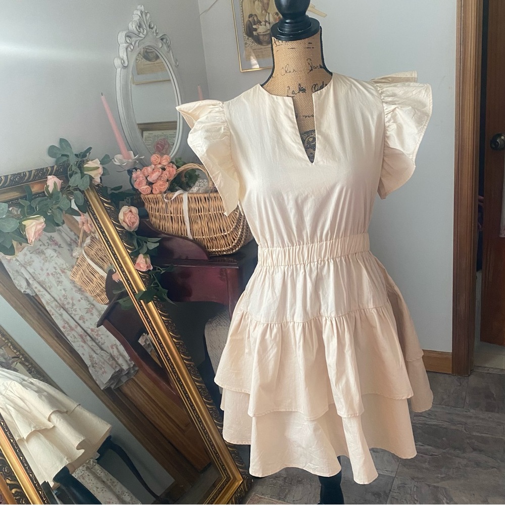 Buttercream Ruffle Mini Dress
